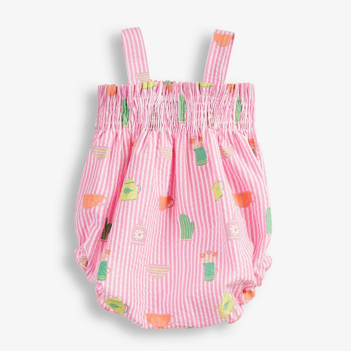 Baby Girls' Short Dungarees with an All-Over Print