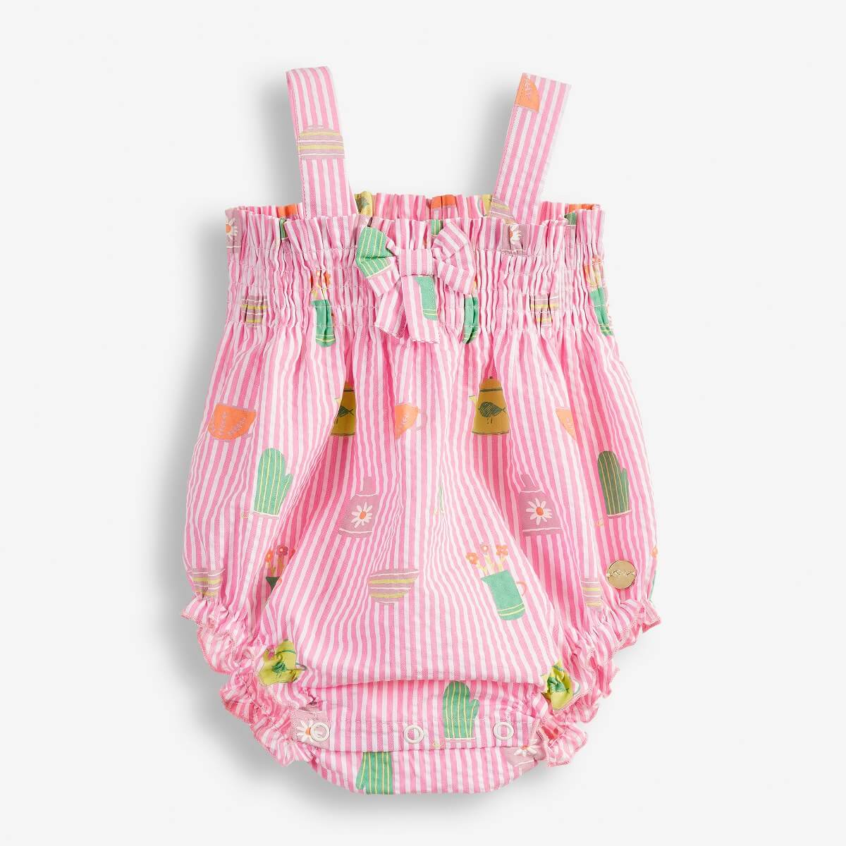 Baby Girls' Short Dungarees with an All-Over Print