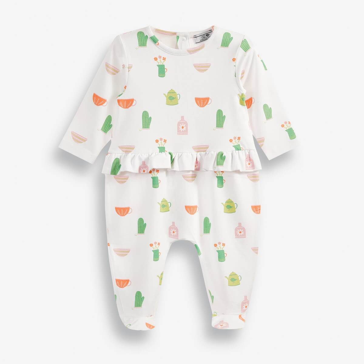 Baby Girls' One-Piece Playsuit with an All-Over  Print