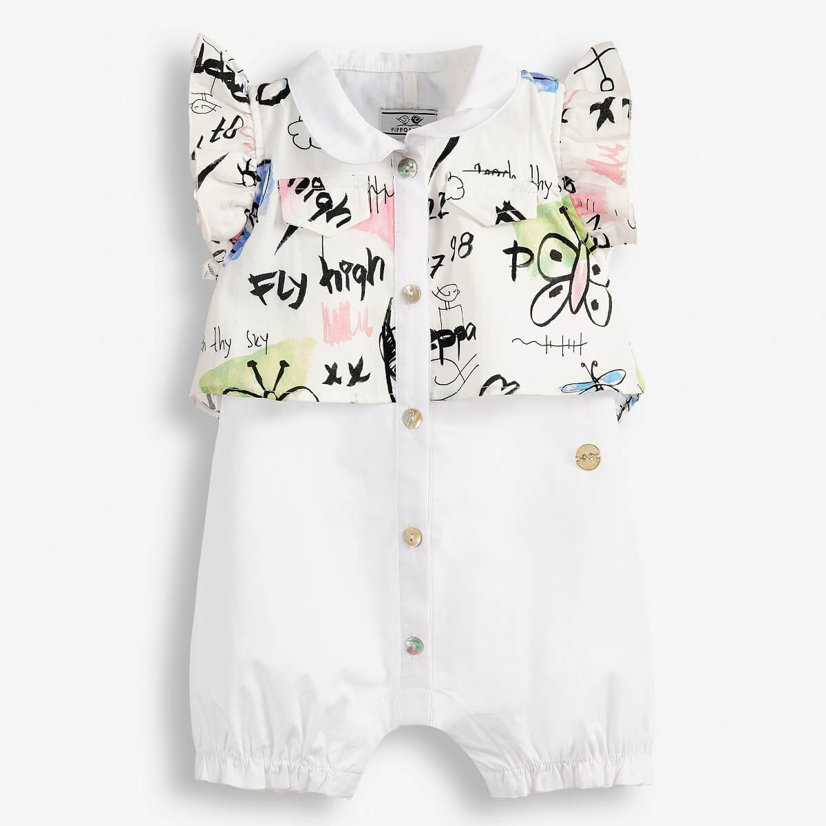 Baby Girls' Short and Sleeveless Playsuit