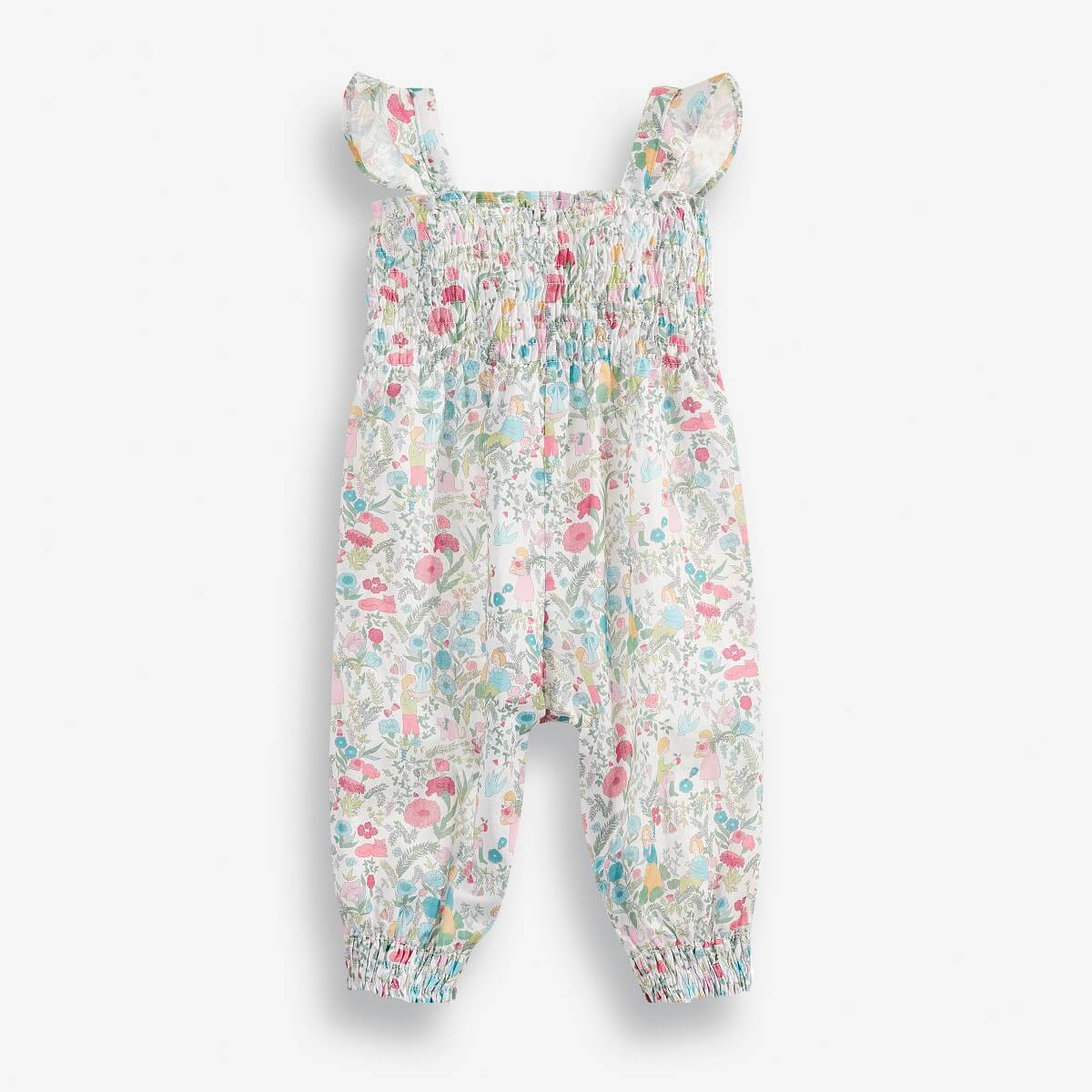 Baby Girls' Dungarees with an All-Over Floral Print