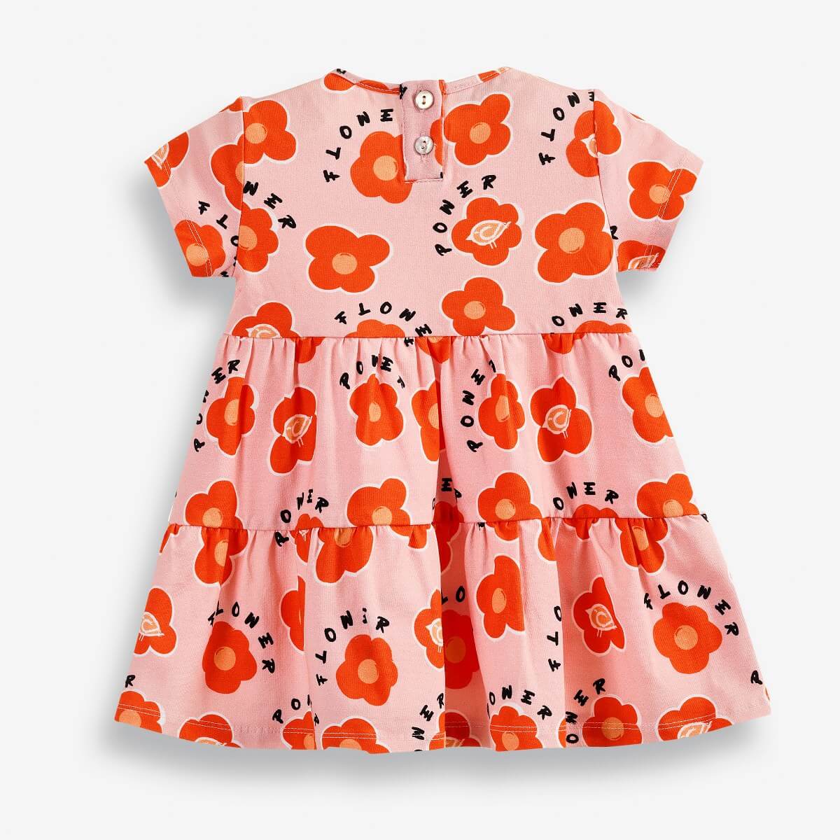 Baby Girls' Dress with an All-Over Floral Print