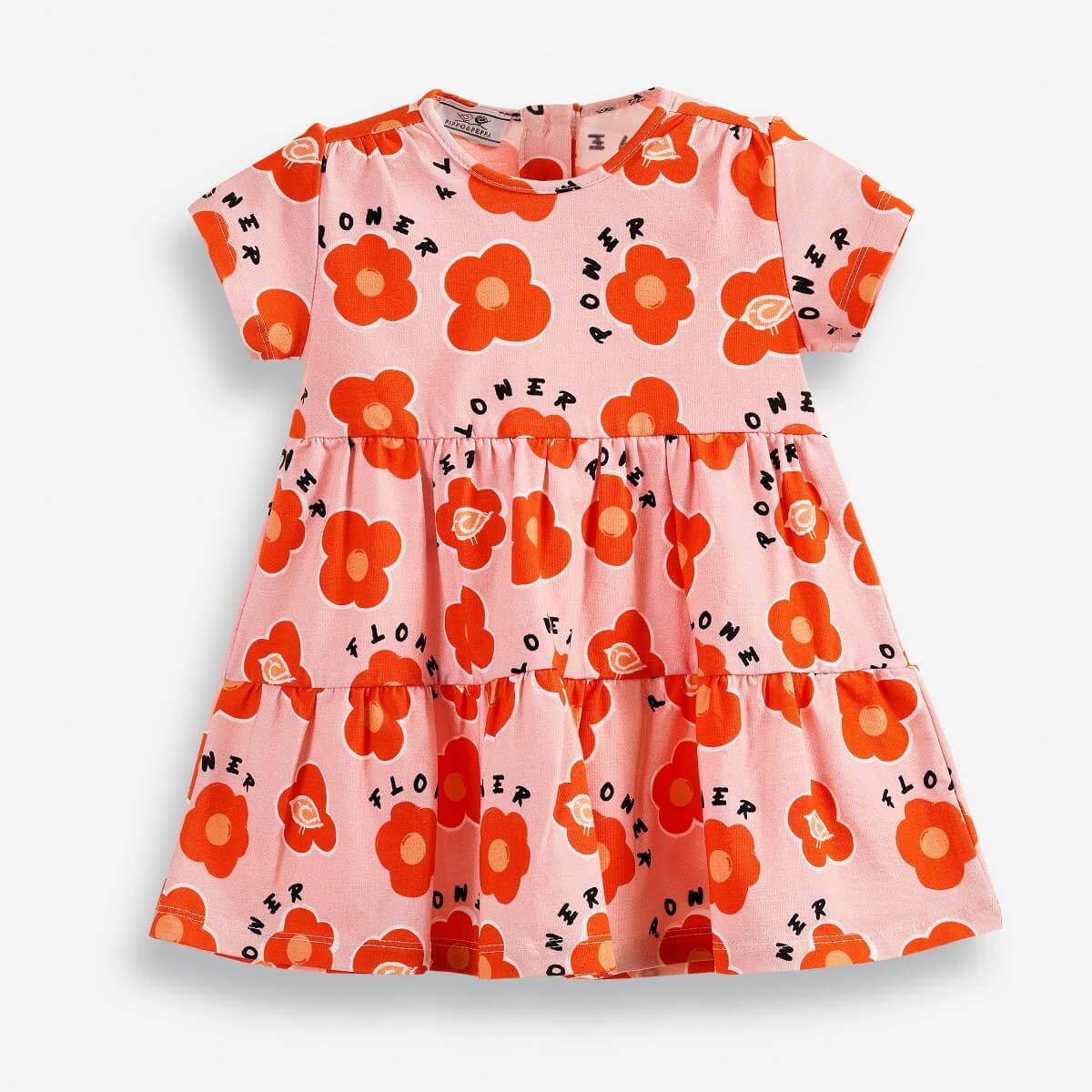 Baby Girls' Dress with an All-Over Floral Print