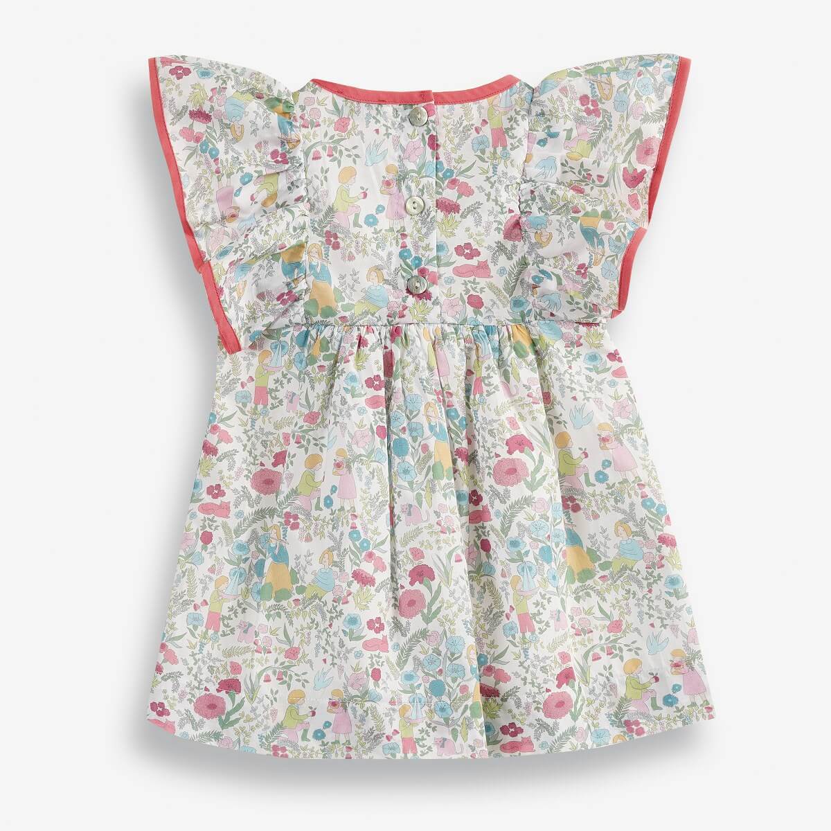 Baby Girls' Dress with an All-Over Floral Print