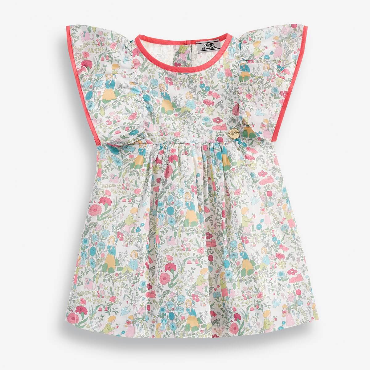 Baby Girls' Dress with an All-Over Floral Print