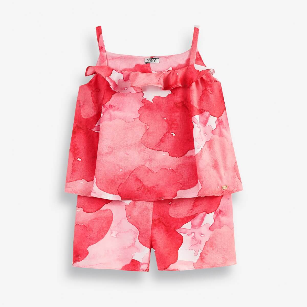 Sleeveless Girls' Jumpsuit and an All-Over-Print