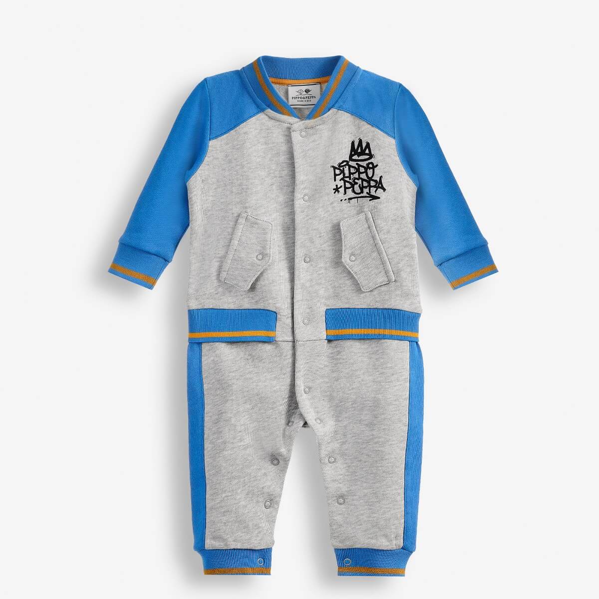 Baby Boys' Long-Sleeved Jumpsuit with Soft Cuffs