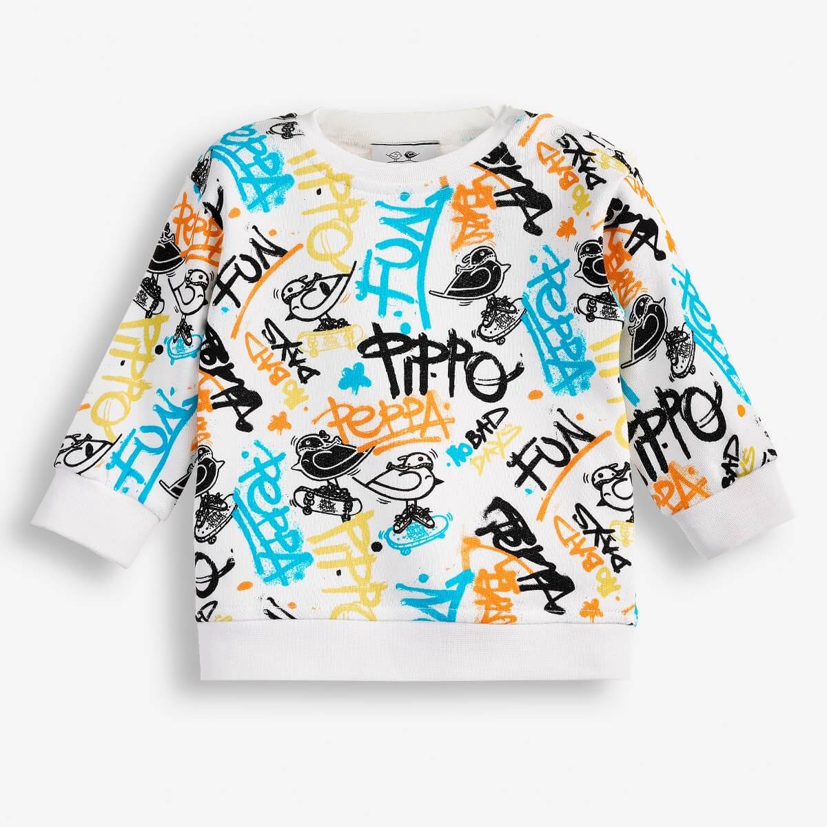 Baby Boys' Sweatshirt with an All-Over Graffiti Print