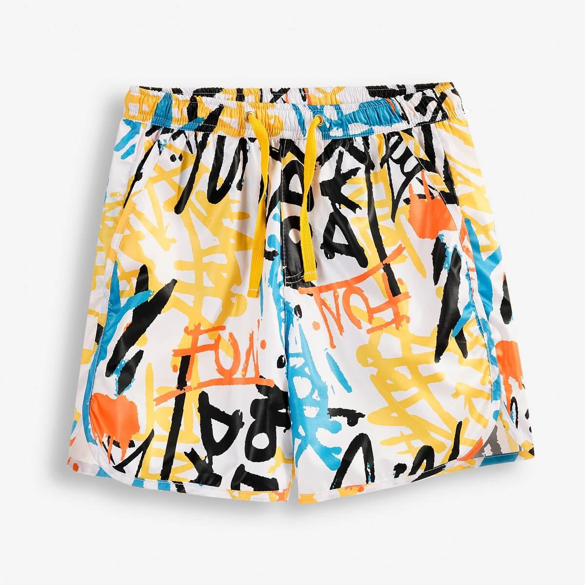 Boy’s Shorts with an All-Over Graffiti Print