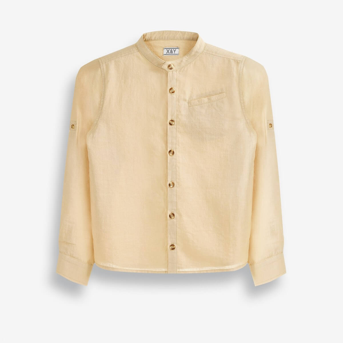 Boys' Button-Up Shirt with Long Cuffed Sleeves
