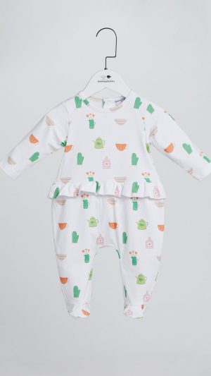 Baby Girls' One-Piece Playsuit with an All-Over Print