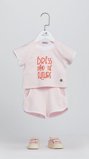 Baby Girls' Two-Piece Set with a T-Shirt and Pants