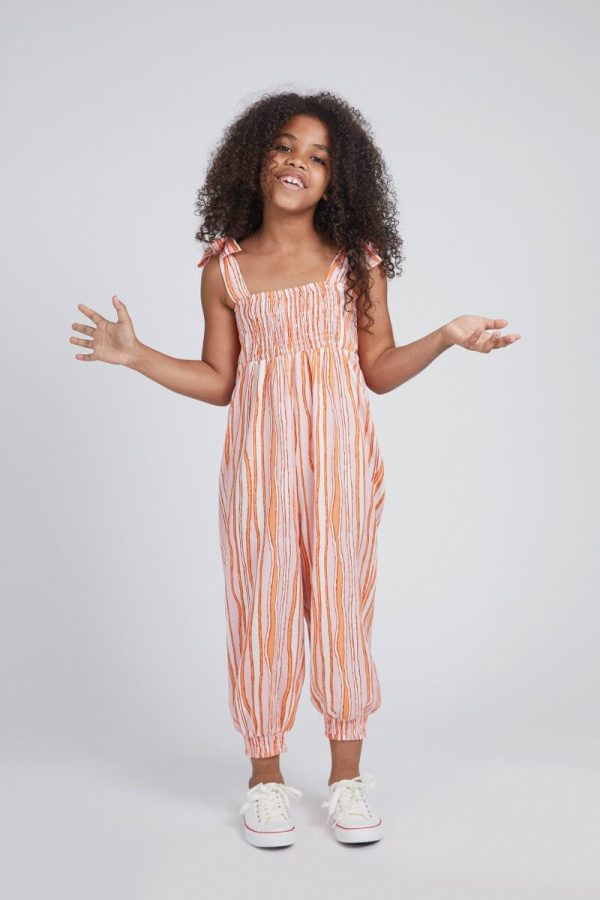 Girls' Sleeveless Jumpsuit with Cuffed Balloon Legs