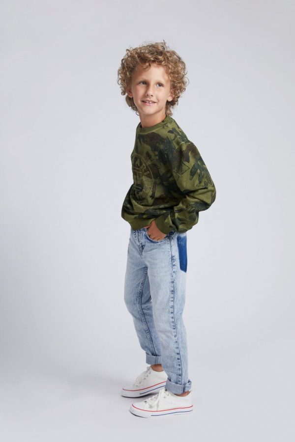 Boys' Sweatshirt with Soft Cuffs and Embroidery