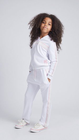 Girls' Zip-Up Sweatshirt with Soft Cuffs on the Sleeves and the Waist