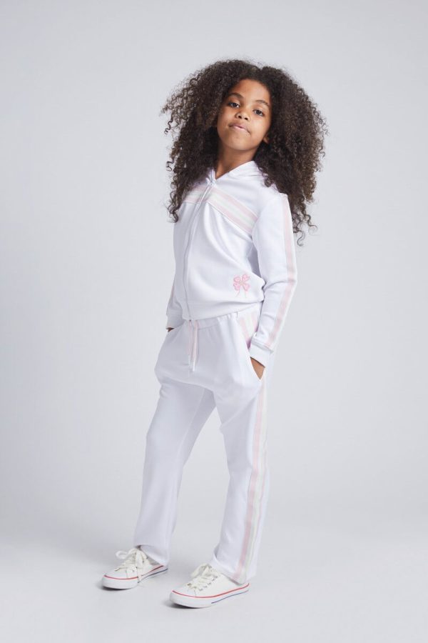 Girls' Zip-Up Sweatshirt with Soft Cuffs on the Sleeves and the Waist