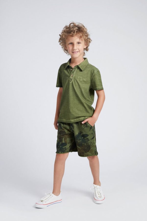 Boys' Shorts with an Elastic Waistband and an All-Over Graphic Print
