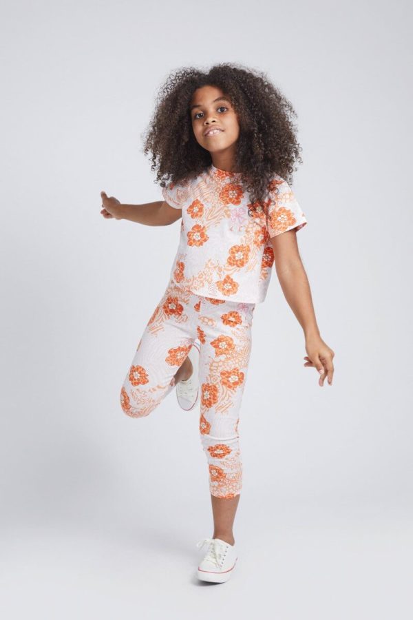 Girls' T-Shirt with an All-Over Floral Print