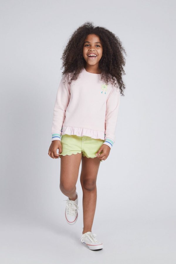 Girls' Denim Shorts in Fresh Lime